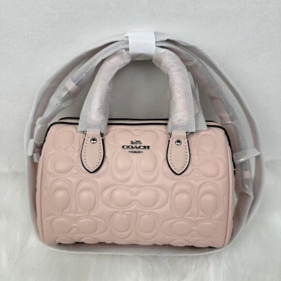 Coach Mini Rowan Crossbody Bag In Signature Leather In Blush